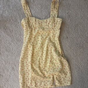 NWOT Princess Polly Freya Mini Dress Yellow Floral